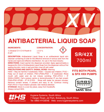 SSC-XVR-020 - XV ANTIBACTERIAL LIQUID SOAP - 700ml x 6